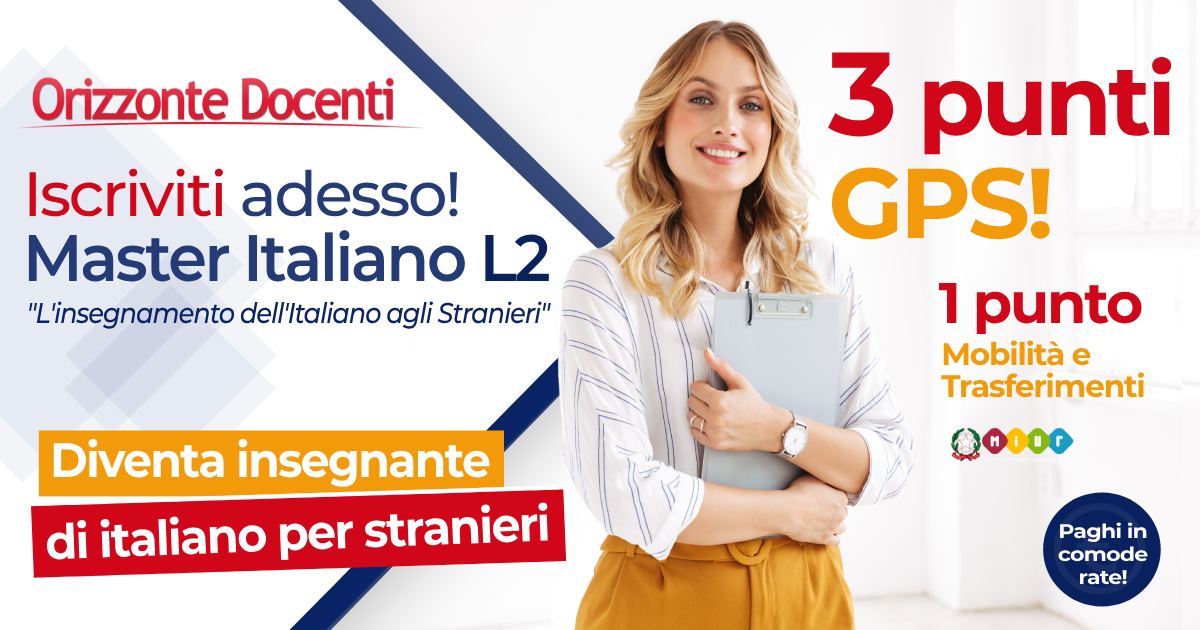 Master Italiano L2 - L'insegnamento dell'Italiano agli stranieri -  Orizzonte Docenti